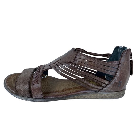 ROAN by Bed Stu Women's Alumnus Brown Leather Gladiator Open Toe Sandal Size 8 - Picture 6 of 12